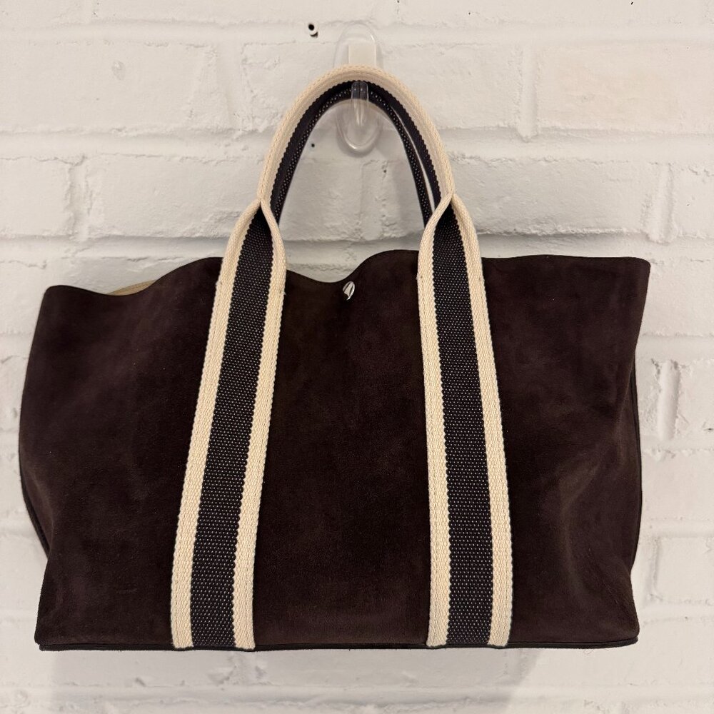 Theory Chocolate Brown Suede Tote